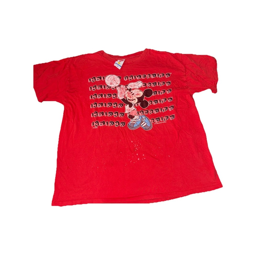 Vintage 90s Indiana University IU Volleyball Mickey Mouse Disney‎ Shirt Artex XL